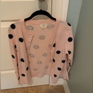 Kate spade pink polka dot cardigan